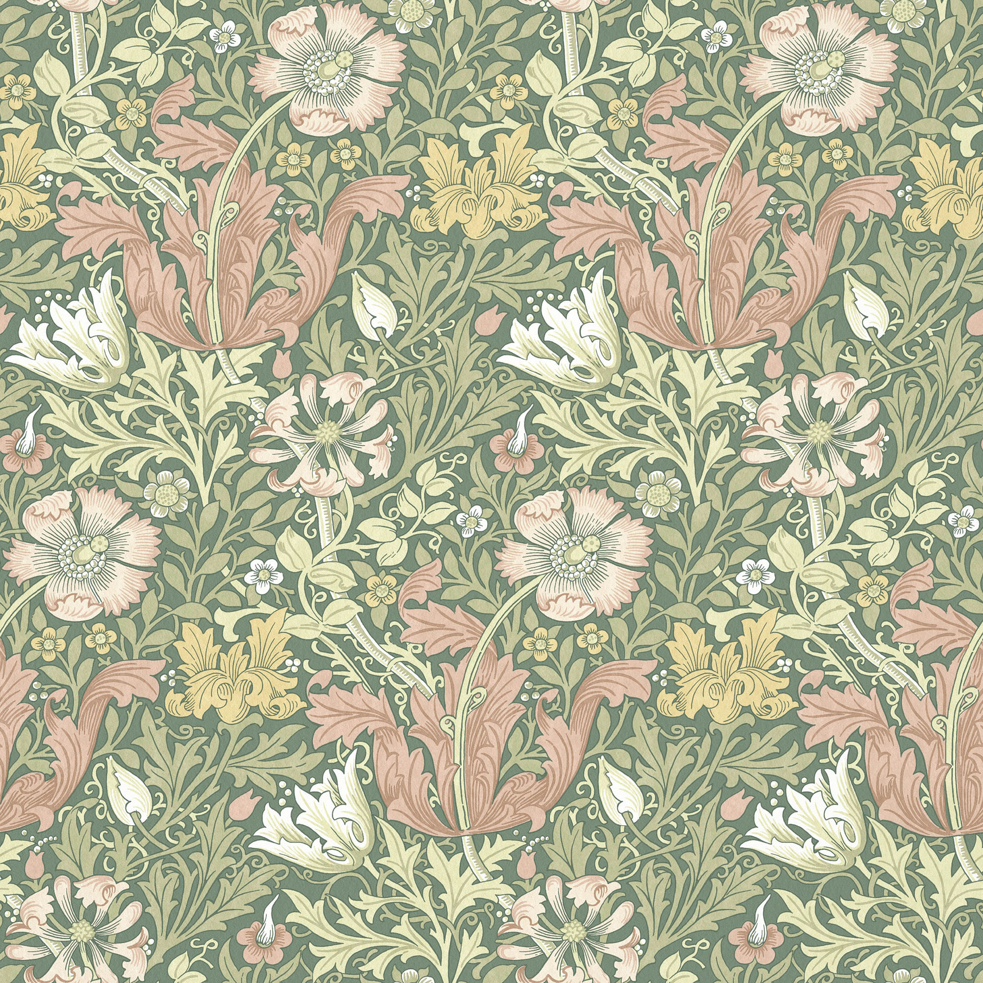 Текстиль William Morris By Ashley Wilde Flora & Foliage Vol 1 COMPTON VELVET APPLE