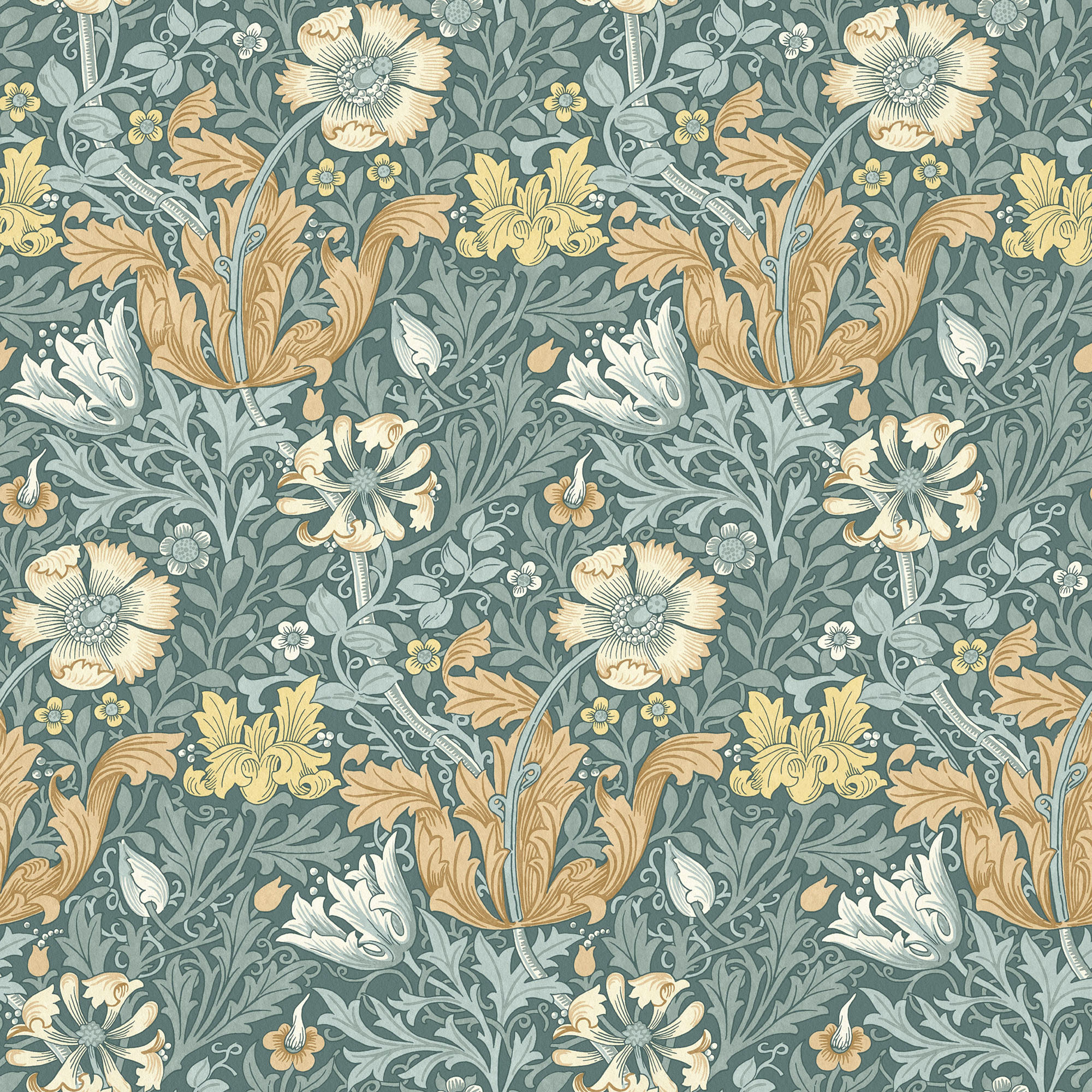 Текстиль William Morris By Ashley Wilde Flora & Foliage Vol 1 COMPTON VELVET BLUEBIRD
