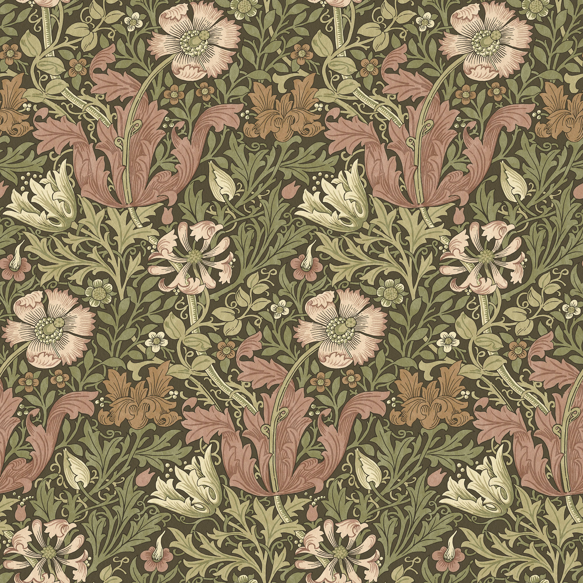Текстиль William Morris By Ashley Wilde Flora & Foliage Vol 1 COMPTON VELVET BRICK