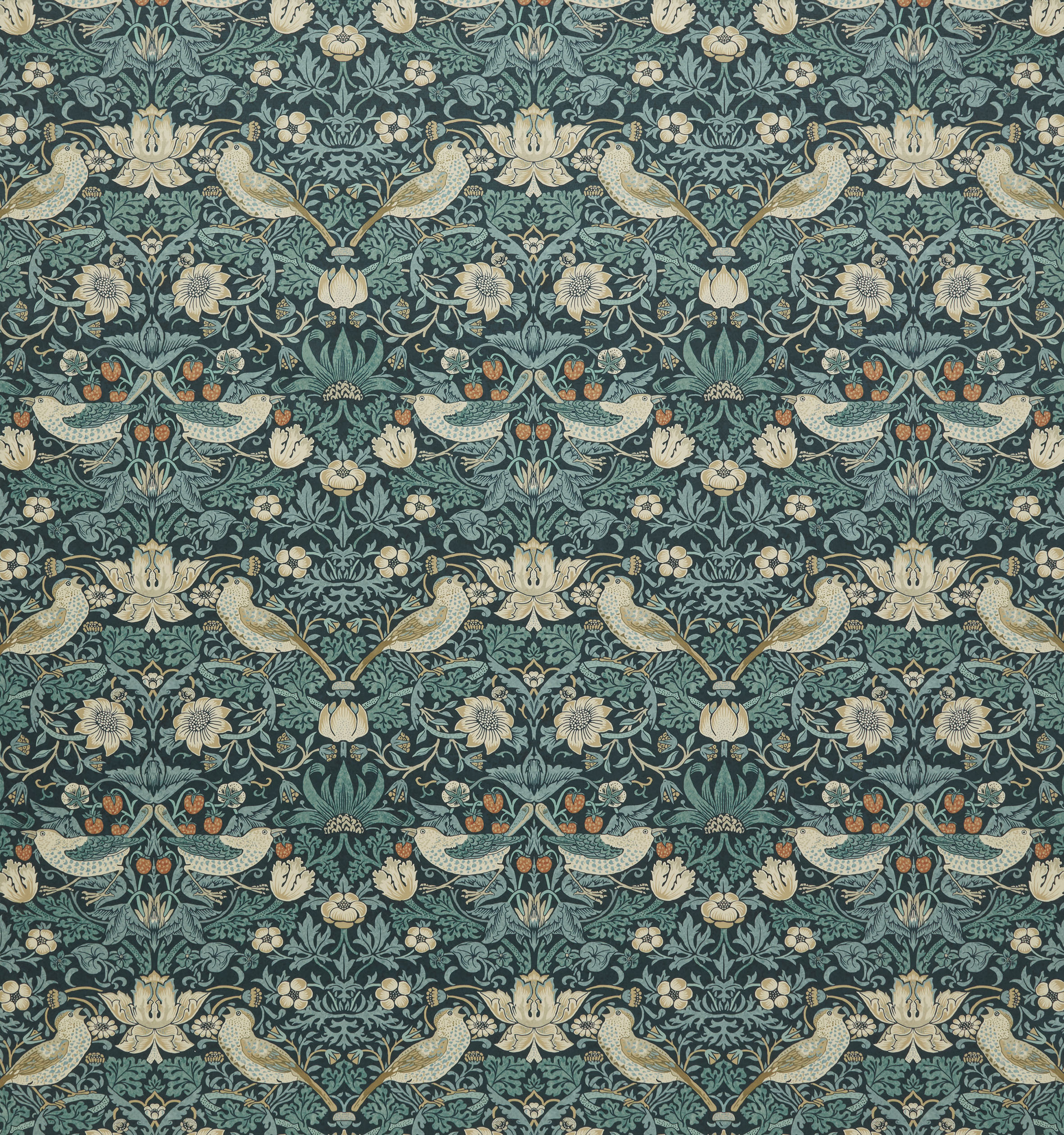 Текстиль William Morris By Ashley Wilde Kelmscott Gardens Vol 1 STRAWBERRY THIEF VELVET INDIGO