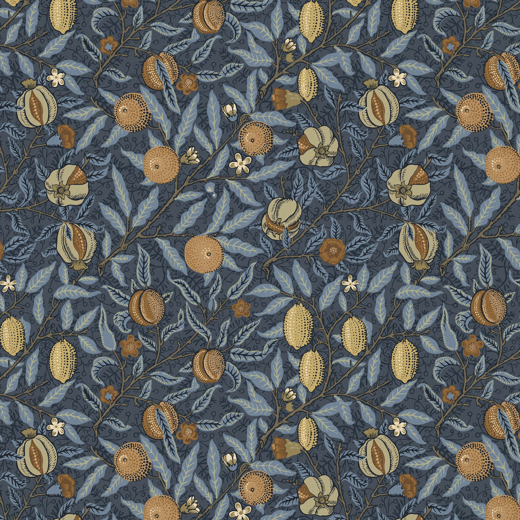Текстиль William Morris By Ashley Wilde The Forager FRUIT VELVET MIDNIGHT